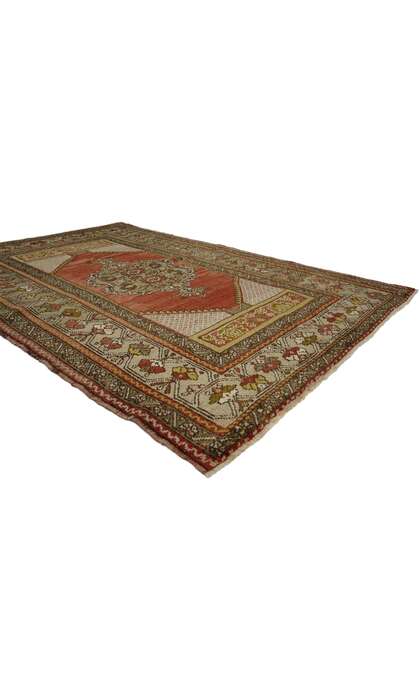 4 x 5 Vintage Turkish Oushak Rug 73854