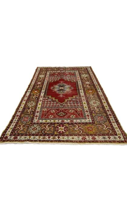 4 x 6 Vintage Turkish Oushak Rug 73869