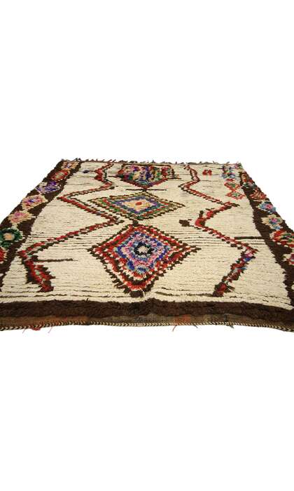 5 x 5 Vintage Moroccan Azilal Rag Rug 74520