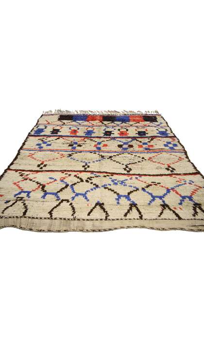 4 x 5 Vintage Berber Moroccan Azilal Rug 74548