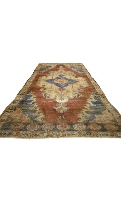 5 x 10 Vintage Turkish Oushak Rug 50312