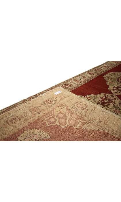 4 x 11 Vintage Red Turkish Oushak Rug 51128