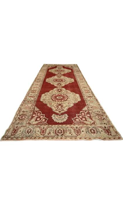 4 x 11 Vintage Red Turkish Oushak Rug 51128