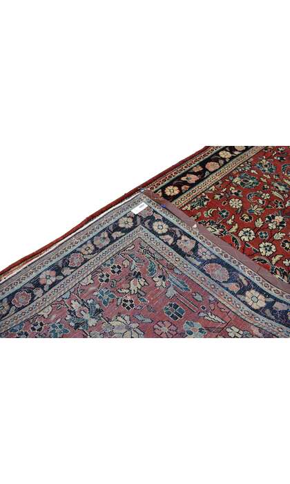 4 x 10 Vintage Persian Sarouk Rug 74308