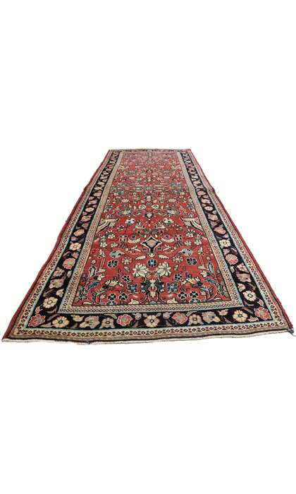 4 x 10 Vintage Persian Sarouk Rug 74308