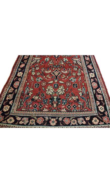 4 x 10 Vintage Persian Sarouk Rug 74308
