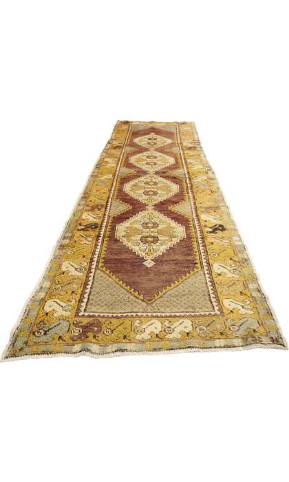 3 x 10 Vintage Turkish Oushak Rug Runner 50929