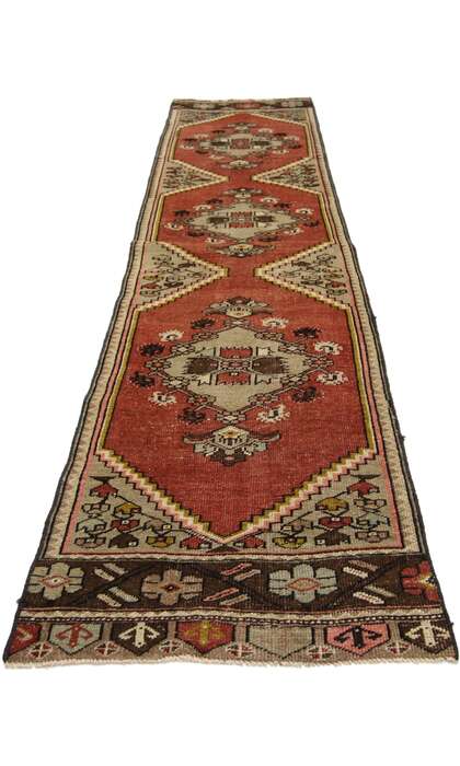 2 x 9 Vintage Red Turkish Oushak Rug 51147
