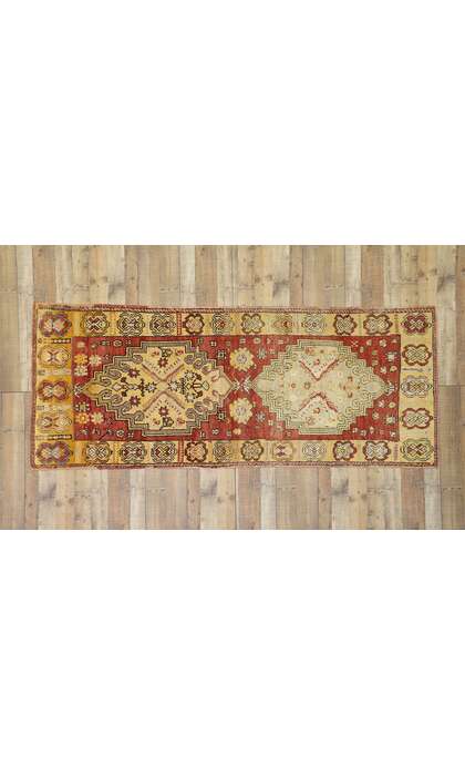 4 x 10 Vintage Turkish Oushak Rug 52404