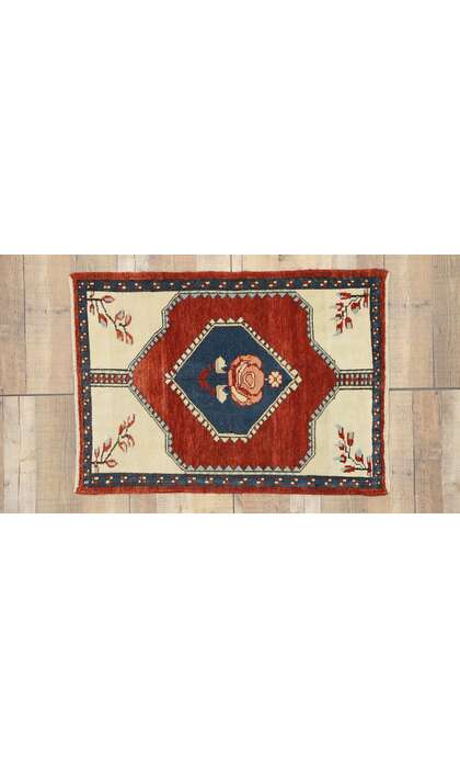 3 x 4 Vintage Turkish Oushak Rug 52422