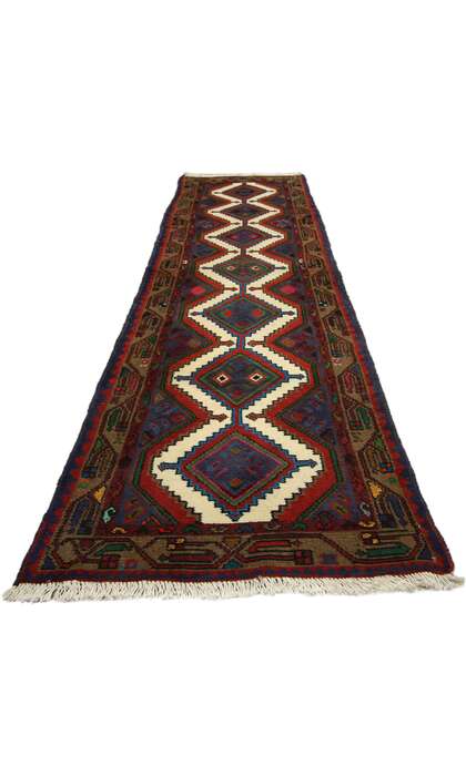 3 x 10 Vintage Persian Hamadan Rug 60224