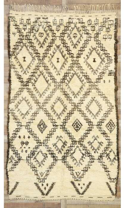 6 x 10 Vintage Moroccan Beni Ourain Rug 20773