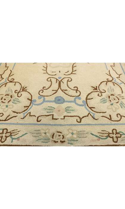 4 x 6 Vintage Chinese Floral Hooked Rug 70861