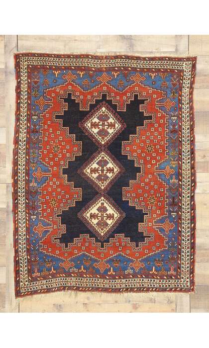 4 x 6 Antique Persian Shiraz Rug 71656