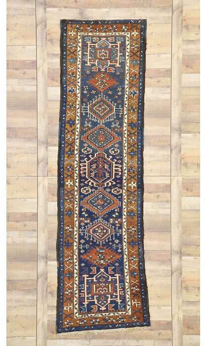 3 x 9 Antique Persian Karaja Heriz Runner 72591