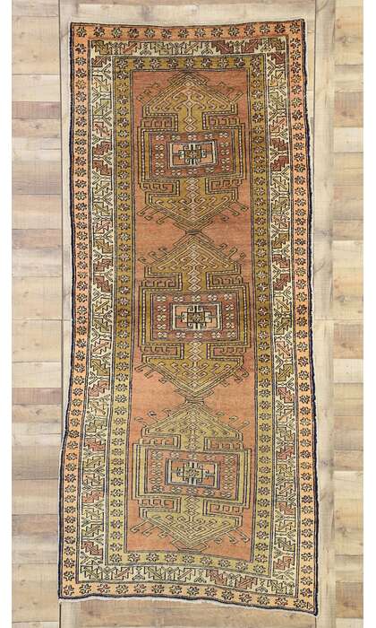 4 x 9 Antique Caucasian Kazak Rug 73291