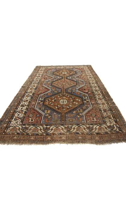 4 x 7 Antique Persian Shiraz Rug 73298 floor