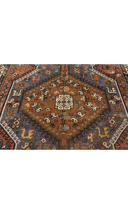 4 x 7 Antique Persian Shiraz Rug 73298 texture