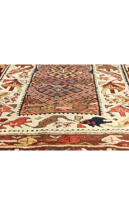 4 x 8  Antique Persian Kurdish Rug 74294