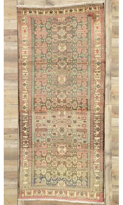 4 x 9 Vintage Persian Azerbaijan Rug 76527