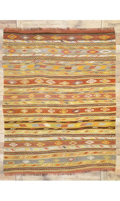 5 x 7 Vintage Turkish Kilim Rug 51282