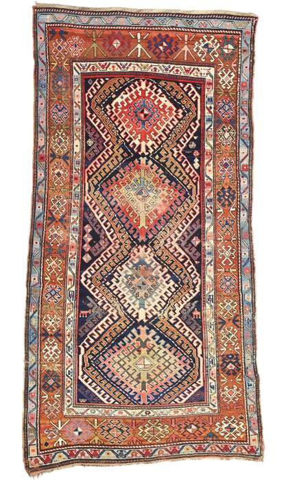 4 x 8 Antique Caucasian Kazak Rug 70950