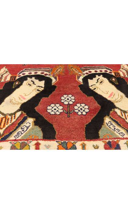 4 x 5 Vintage Persian Shiraz Rug 75045