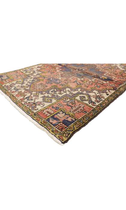 4 x 6 Vintage Persian Heriz Rug 75110 corner