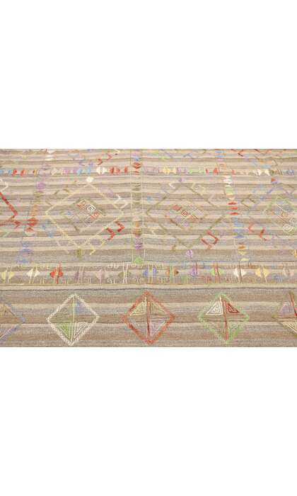 8 x 10 Vintage Uzbek Afghan Kilim Rug 80100