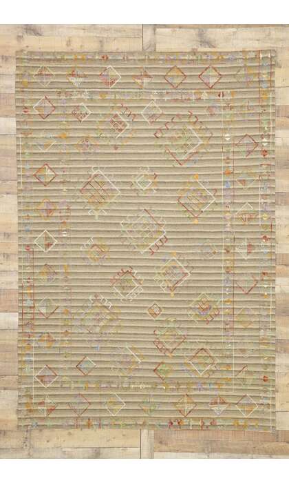 6 x 9 Vintage Uzbek Afghan Kilim Rug 80105