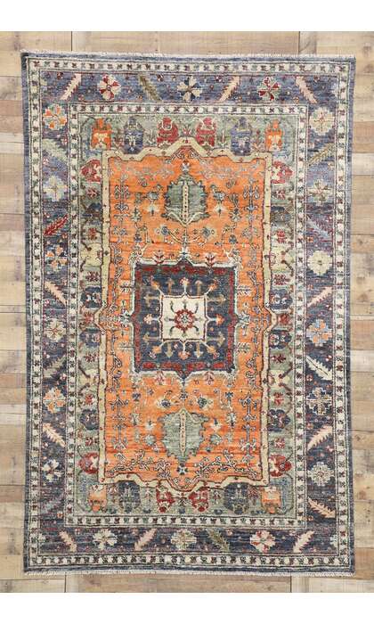 6 x 9 Modern Indian Silk Rug 30470