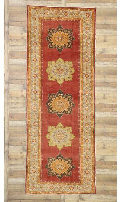 5 x 13 Vintage Turkish Oushak Rug 52502