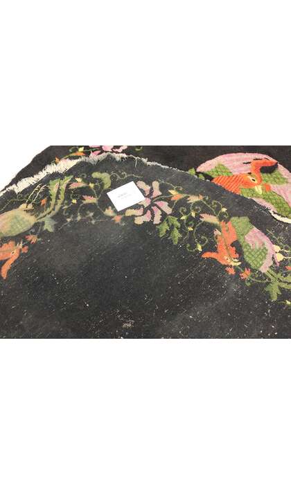 3 x 6 Antique Chinese Pictorial Oval Rug 71754