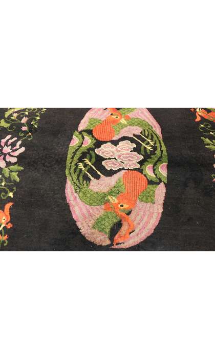 3 x 6 Antique Chinese Pictorial Oval Rug 71754