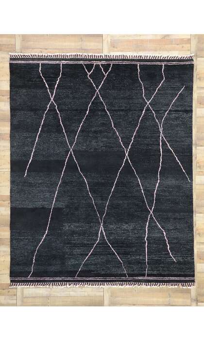 8 x 10 Modern Black Moroccan Rug 30479