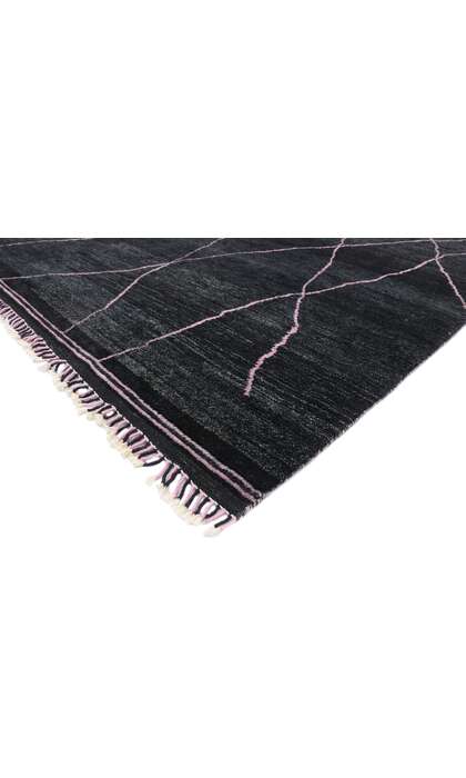 8 x 10 Modern Black Moroccan Rug 30479