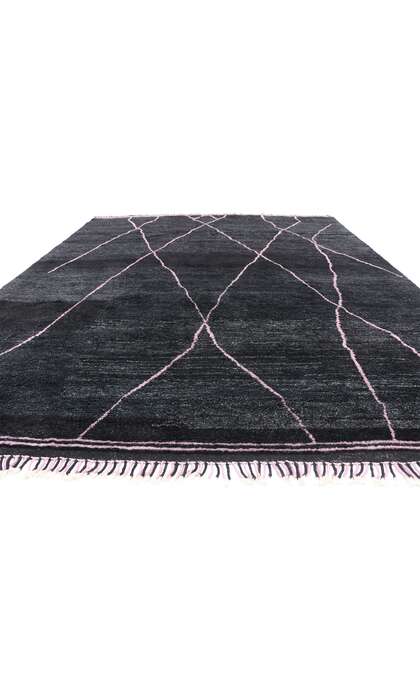 8 x 10 Modern Black Moroccan Rug 30479