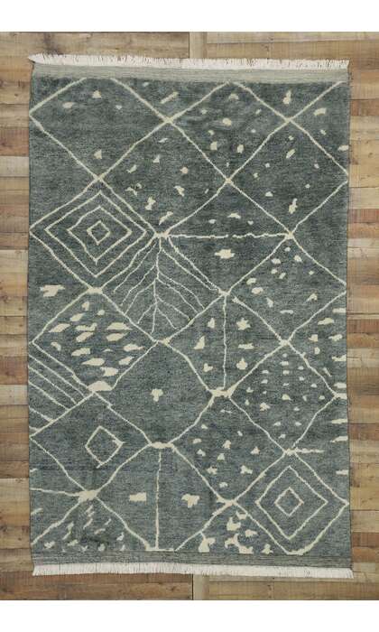 6 x 9 Modern Gray Moroccan Rug 30501