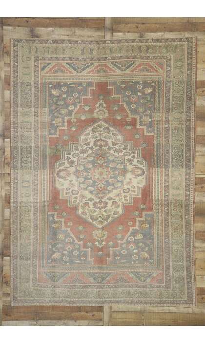 7 x 10 Vintage Turkish Oushak Rug 52436