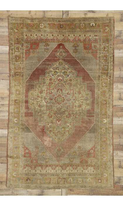 6 x 9 Vintage Turkish Oushak Rug 52443