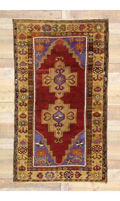 3 x 6 Vintage Red Turkish Oushak Rug 52446