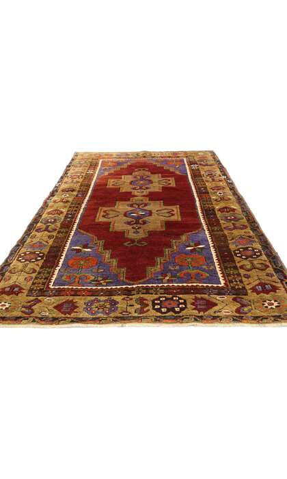 3 x 6 Vintage Red Turkish Oushak Rug 52446