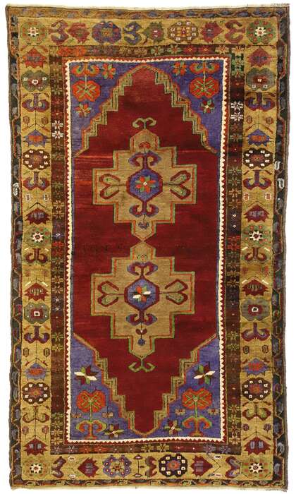 3 x 6 Vintage Red Turkish Oushak Rug 52446