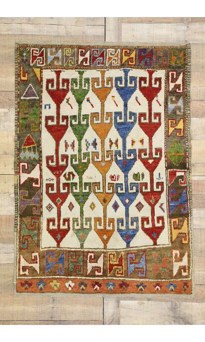 3 x 5 Vintage Turkish Oushak Rug 52448
