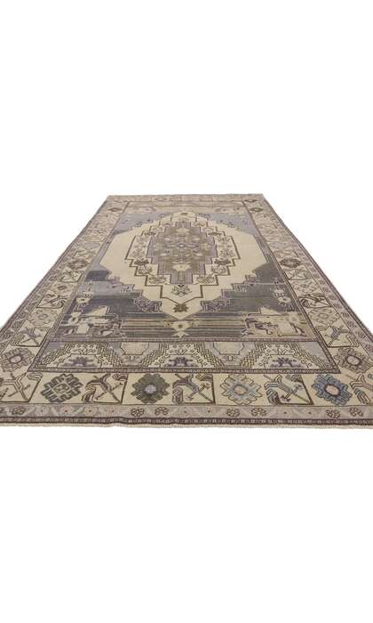 5 x 10 Vintage Neutral Oushak Rug 52475