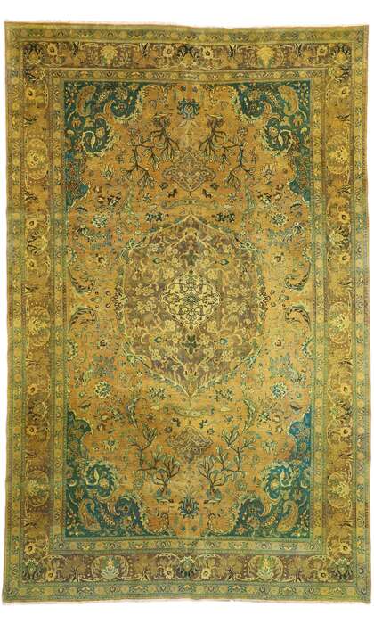 10 x 16 Vintage Persian Tabriz Rug 76348