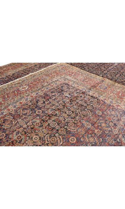 12 x 16 Antique-Worn Persian Farahan Rug 77207