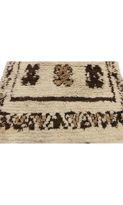 3 x 7 Vintage Neutral Moroccan Azilal Rug 20866
