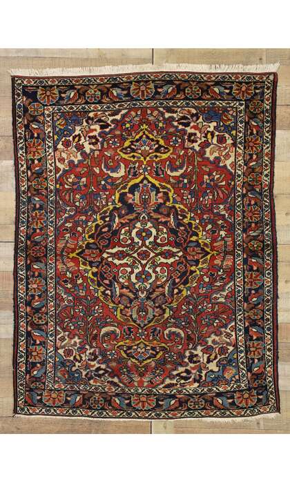 4 x 5 Antique Persian Lilihan Rug 72852