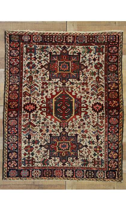 4 x 4 Antique Heriz Rug 73300